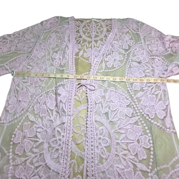 DO EVERYTHING IN LOVE Cotton Embroidered Kimono / Cardigan / Coverup / Sheer O/S - Picture 5 of 8